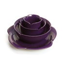 薔薇の器(湯のみ、お椀、丼、お皿のセット)紫