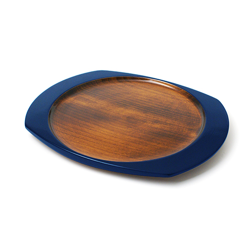 楕円皿(藍塗)