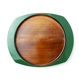 楕円皿(緑塗)