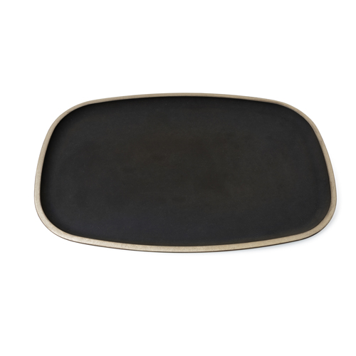 尺1撫角盆 象谷面錫塗