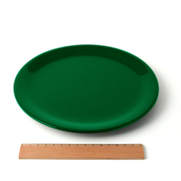 7寸　皿　緑塗