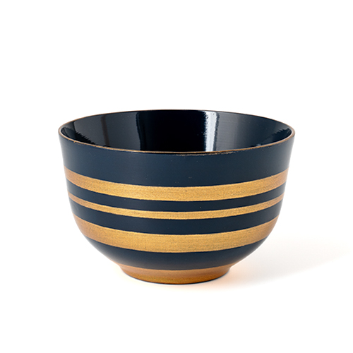 縁起椀　藍×金