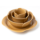 薔薇の器(湯のみ、お椀、丼、お皿のセット)白