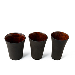 三つ入子カップ 象谷塗